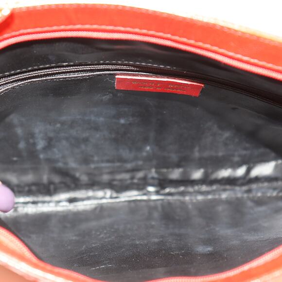 Vintage Woolf Bros Red Snakeskin Shoulder Bag Made in Canada - Picture 5 of 6